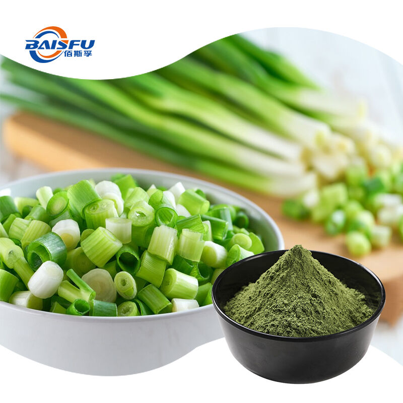 Baisfu Factory Sales Food Grade Freeze Dried Scallion Powder FD Green Onion Seasoning Powder for Snacks
